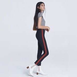 rag & bone Simone Equestrian Navy Pants with Red Stripe